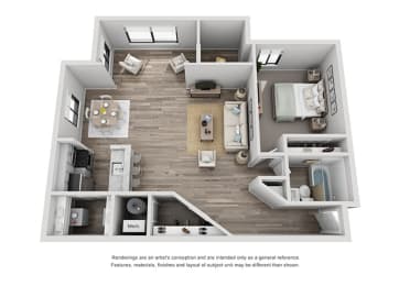 1 bed, 1 bath, 792 sqft, $1,545