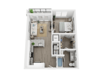 1 bed, 1 bath, 631 sqft, $1,577