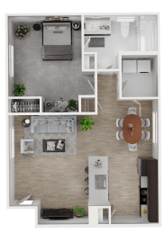1 bed, 1 bath, 644 sqft, $1,430