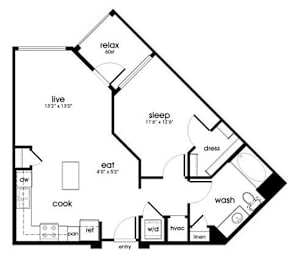 1 bed, 1 bath, 765 sqft, $2,928