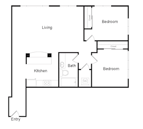 2 beds, 1 bath, 911 sqft, $2,799
