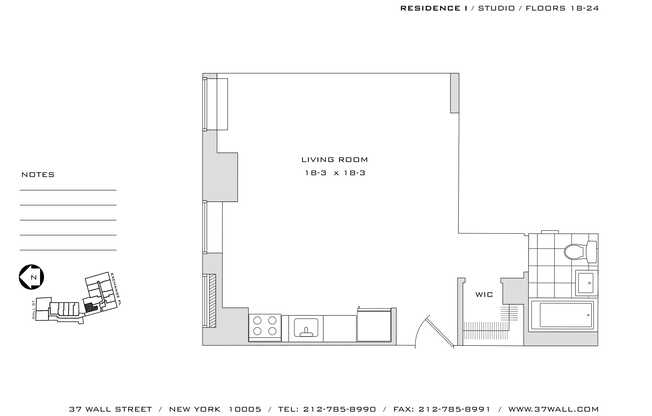 Studio, 1 bath, $3,400, Unit 19I