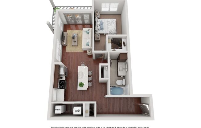 1 bed, 1 bath, 677 sqft, $1,445, Unit C - 1011 Unit 335 - A822 Corner Unit