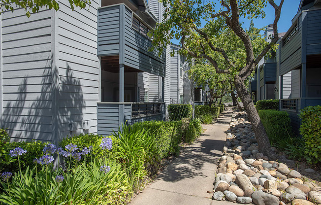 Apartment building exteriors at Rocklin Gold Apartments, California, 95677