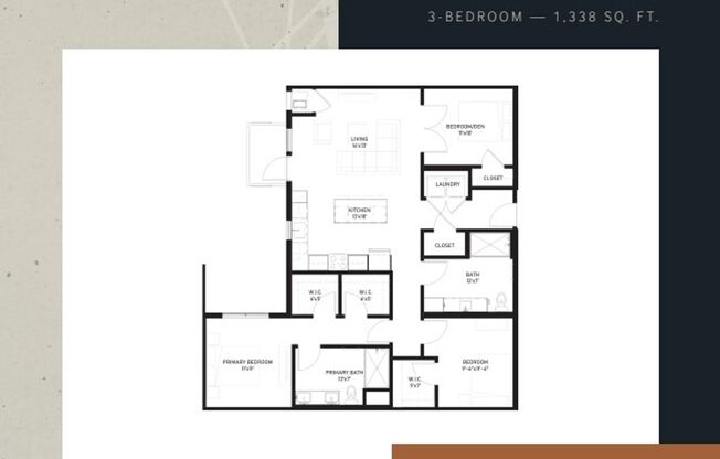 3 beds, 2 baths, 1,338 sqft, $2,388, Unit 210