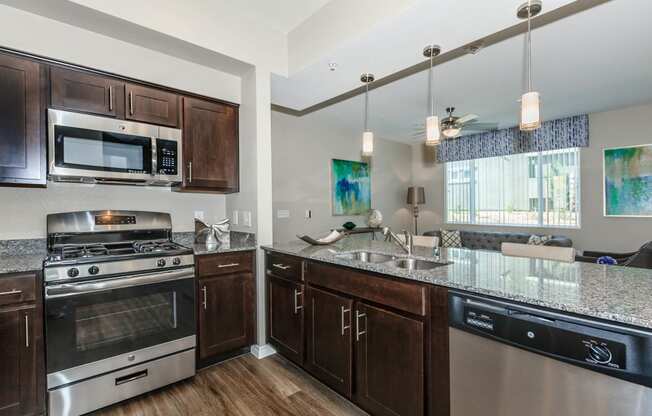 Wooden cabinet and wooden floor at Level 25 at Durango by Picerne, Las Vegas
