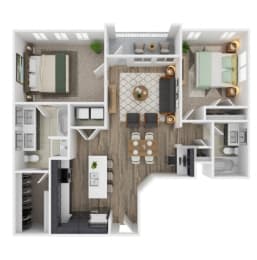 2 beds, 2 baths, 1,049 sqft, $2,265