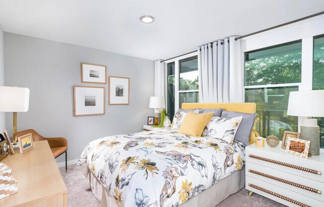 Wall to wall windows let in plenty of natural light in our oversized bedrooms.