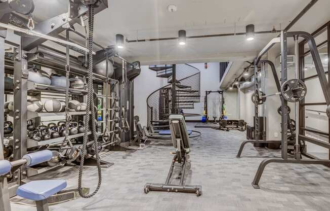 the gym at the flats at obsidian