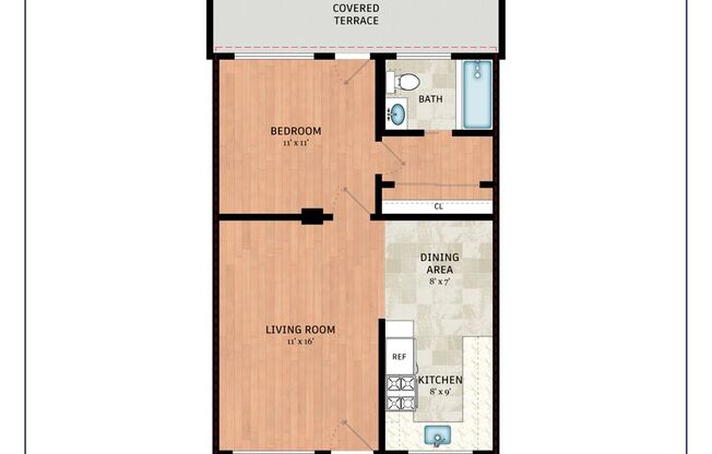 1 bed, 1 bath, $2,495, Unit 07