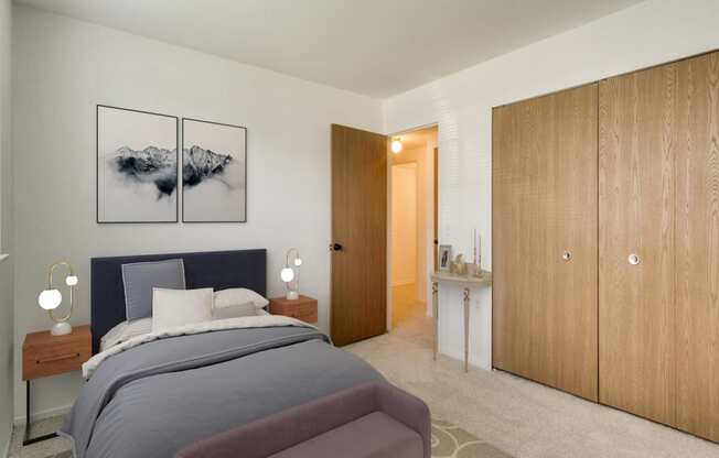 Malva Bedroom with Spacious Closet at Northport Apartments, MI