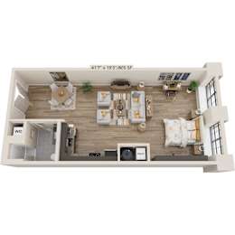 Studio, 1 bath, 805 sqft, $1,945