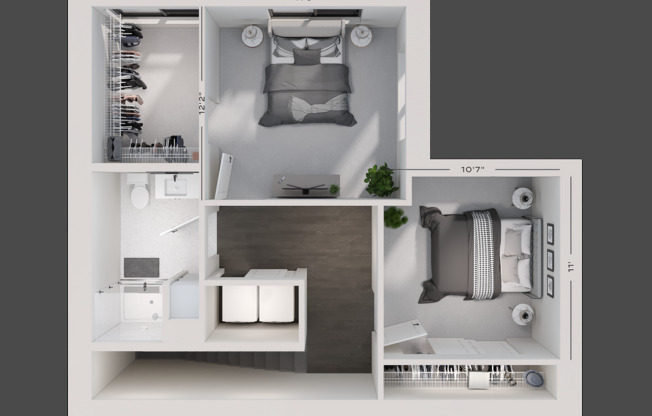 2 beds, 2 baths, 1,272 sqft, $3,145, Unit 105