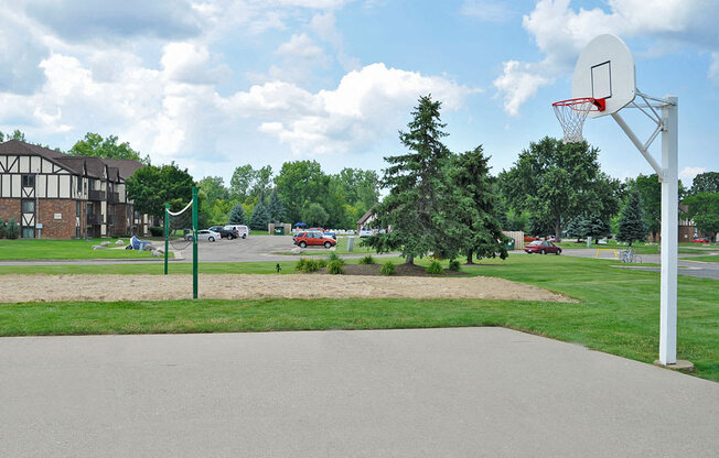 Outdoor Basketball Court at Charter Oaks Apartments, Michigan