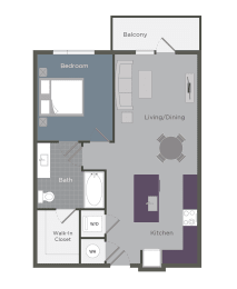 1 bed, 1 bath, 745 sqft, $1,555