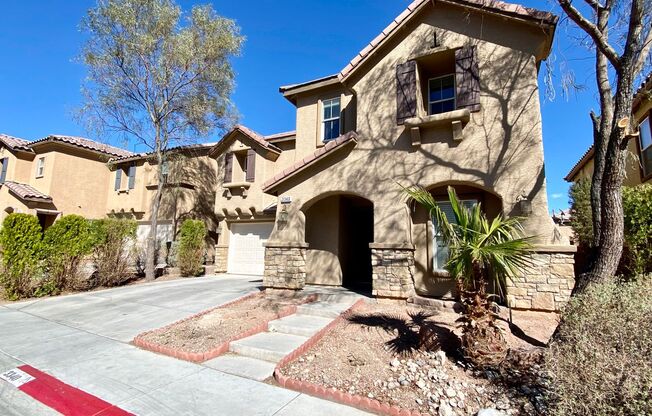 2 story home located in the community of Villas at Desert Breeze! 4 bedrooms 3 total bath located on Durango and Desert Inn. Hardwood flooring downstairs, easy to maintain backyard