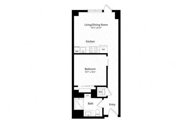 1 bed, 1 bath, 532 sqft, $2,245