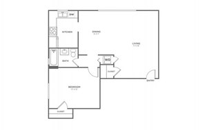 1 bed, 1 bath, 671 sqft, $2,321