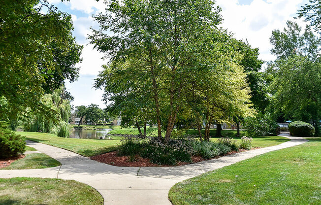 walking path in apartment complex