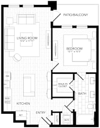 1 bed, 1 bath, 843 sqft, $2,301
