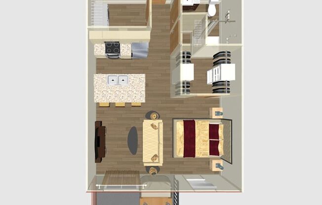 Studio, 1 bath, 563 sqft, $1,550, Unit 104-123