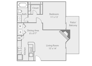 1 bed, 1 bath, 678 sqft, $840