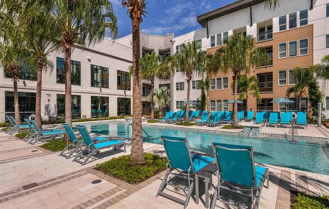 Resort-Style Pool at Lyra Luxury Apartments Near Downtown Sarasota, FL