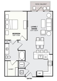 1 bed, 1 bath, 763 sqft, $1,569