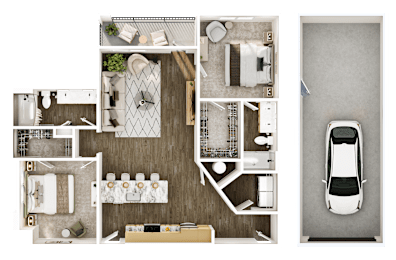 2 beds, 2 baths, 1,204 sqft, $2,203