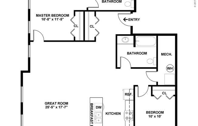 2 beds, 2 baths, 1,365 sqft, $2,675