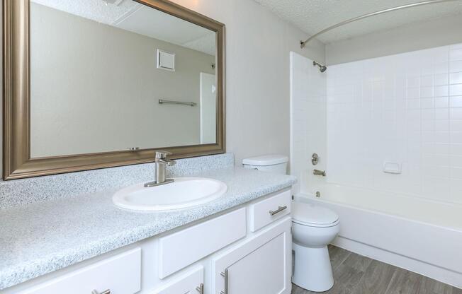 bathroom with wooden floors