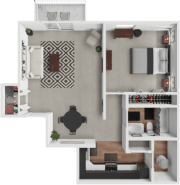 1 bed, 1 bath, 675 sqft, $919