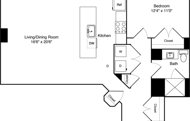 1 bed, 1 bath, 1,018 sqft, $4,220, Unit 903