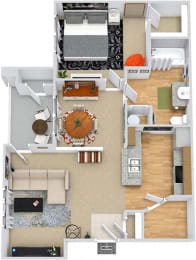 1 bed, 1 bath, 751 sqft, $1,339