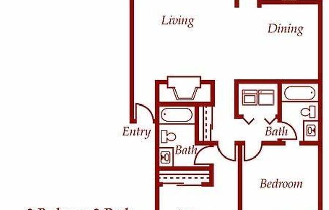 2 beds, 2 baths, 1,042 sqft, $1,799, Unit E102