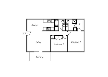 2 beds, 2 baths, 880 sqft, $1,199