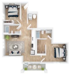 2 beds, 2 baths, 977 sqft, $2,313