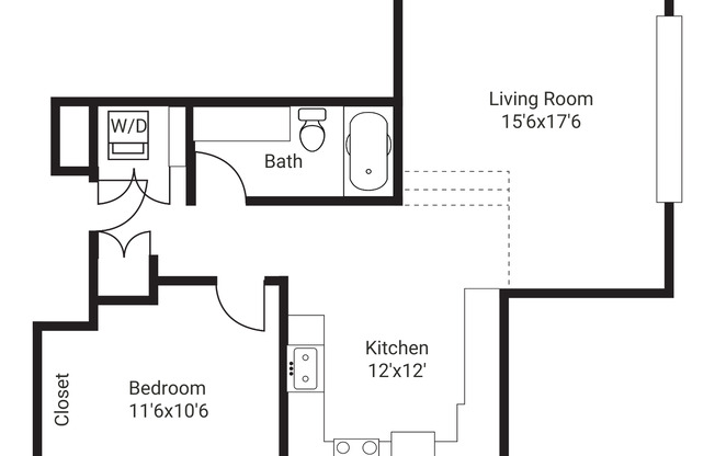 1 bed, 1 bath, 774 sqft, $2,060, Unit 607-220
