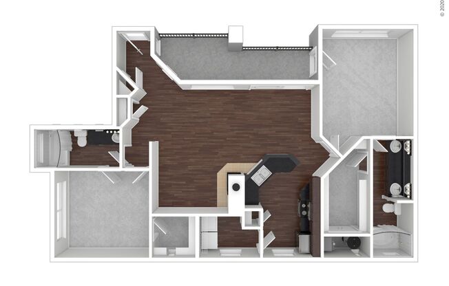 2 beds, 2 baths, 1,178 sqft, $1,729