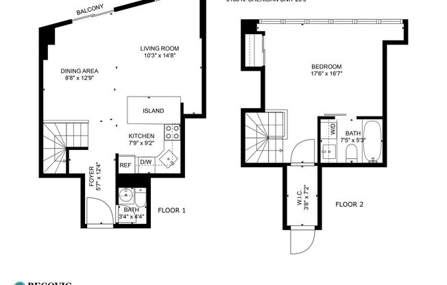 1 bed, 1.5 baths, 667 sqft, $2,550, Unit 26J