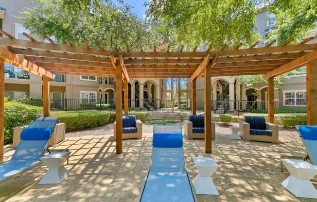 La Costa Villas in Dallas, Texas Patio with Lounge Chairs