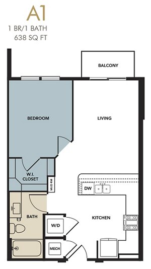 1 bed, 1 bath, 638 sqft, $1,720