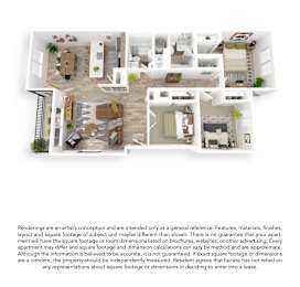 2 beds, 2 baths, 1,132 sqft, $2,534