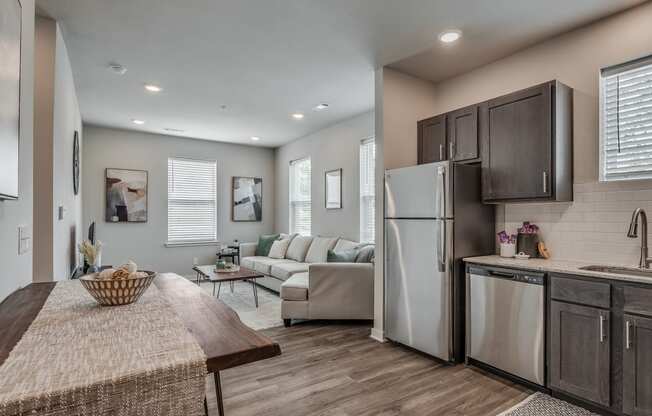 Spacious Living Area With Wood-Style Flooring