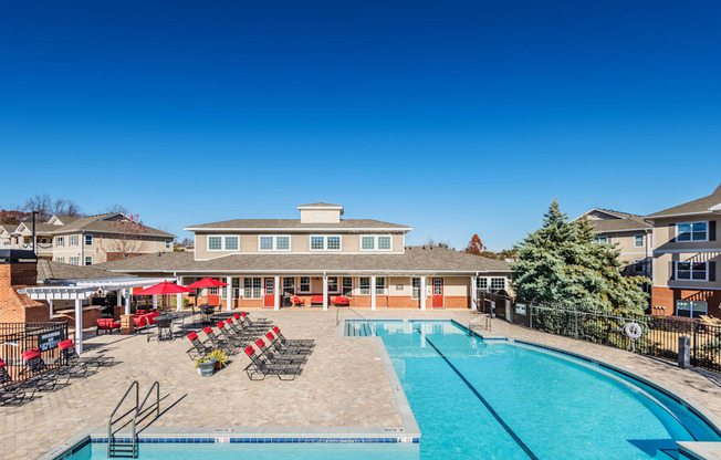 our apartments have a resort style pool with chairs