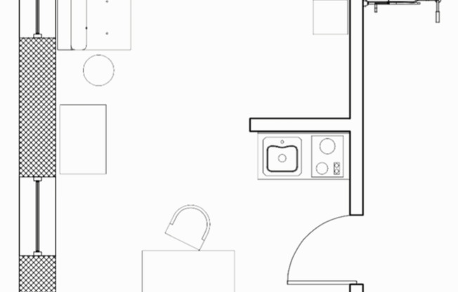 Studio, 1 bath, 289 sqft, $899, Unit 302