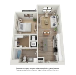 1 bed, 1 bath, 678 sqft, $1,460