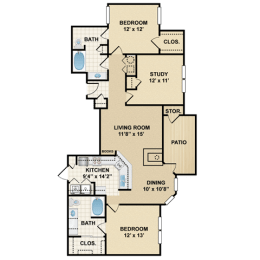 3 beds, 2 baths, 1,350 sqft, $2,332