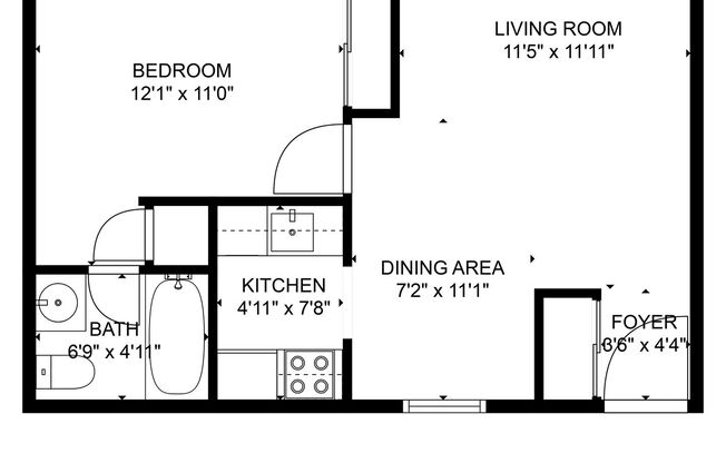 1 bed, 1 bath, 575 sqft, $1,089