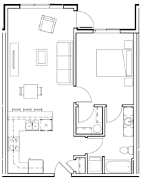 1 bed, 1 bath, 699 sqft, $2,200